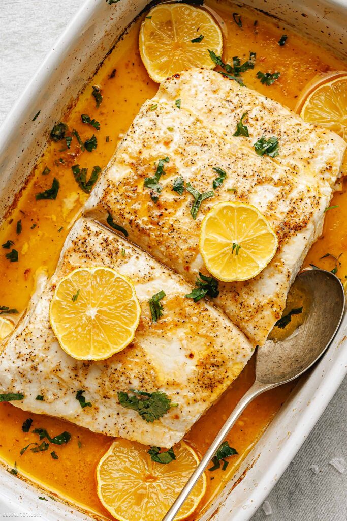 Peixe Assado com Manteiga de Limão